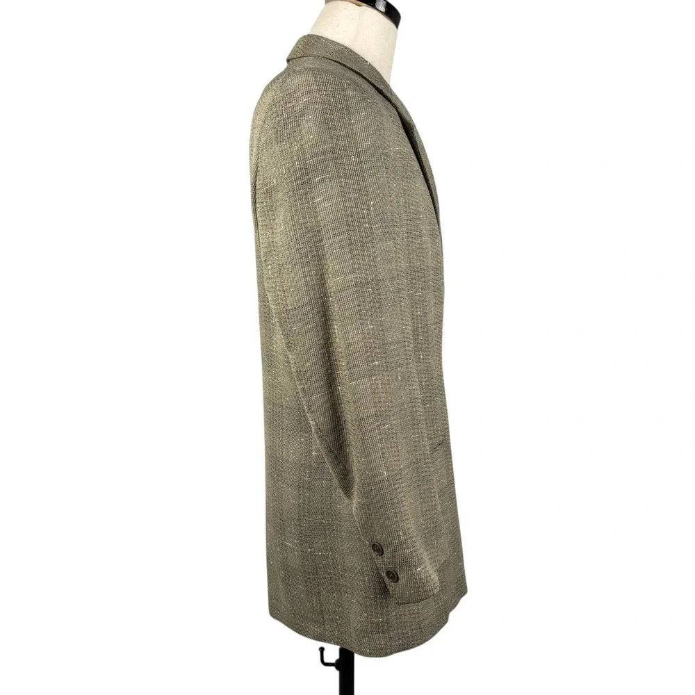 Ermenegildo Zegna Wool Silk Sport Coat Mens 40US 50IT Tan Taupe Textured Slub
